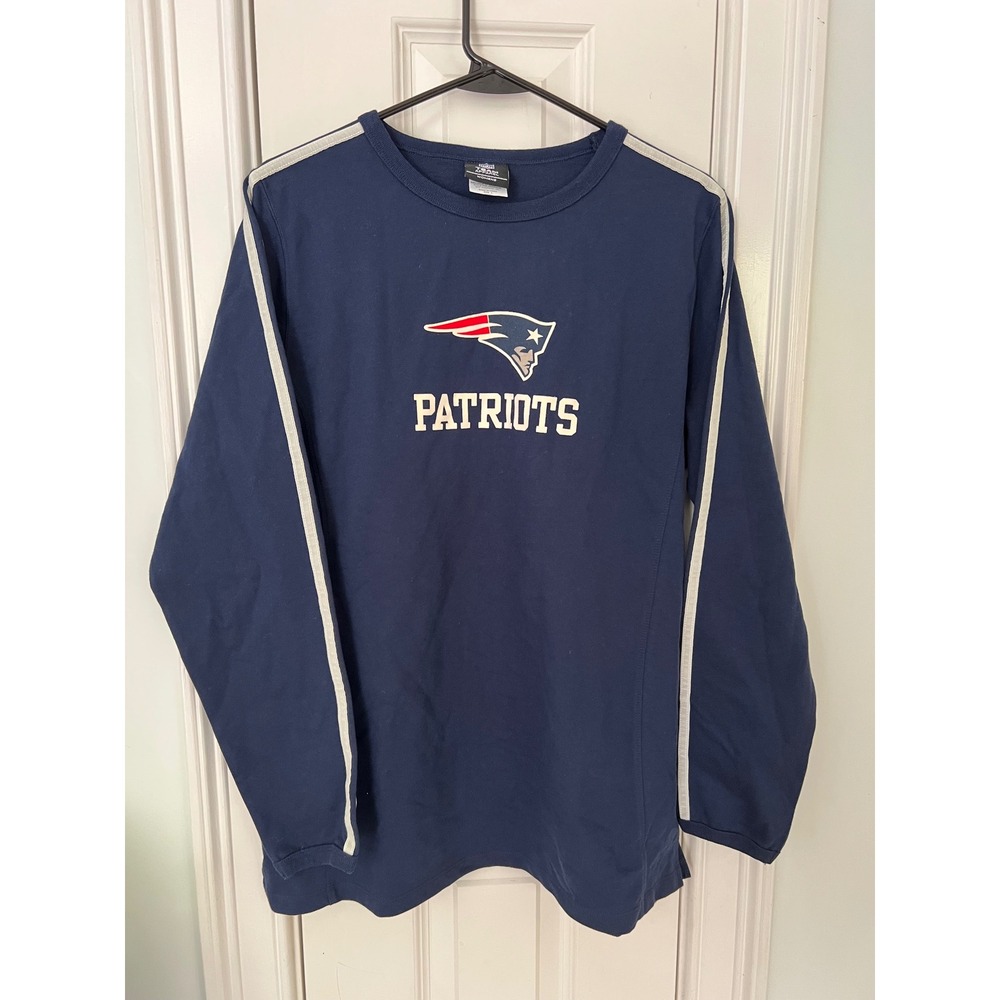 NFL Team Apparel New England Patriots Navy Blue Long Sleeve Shirt Womens Large